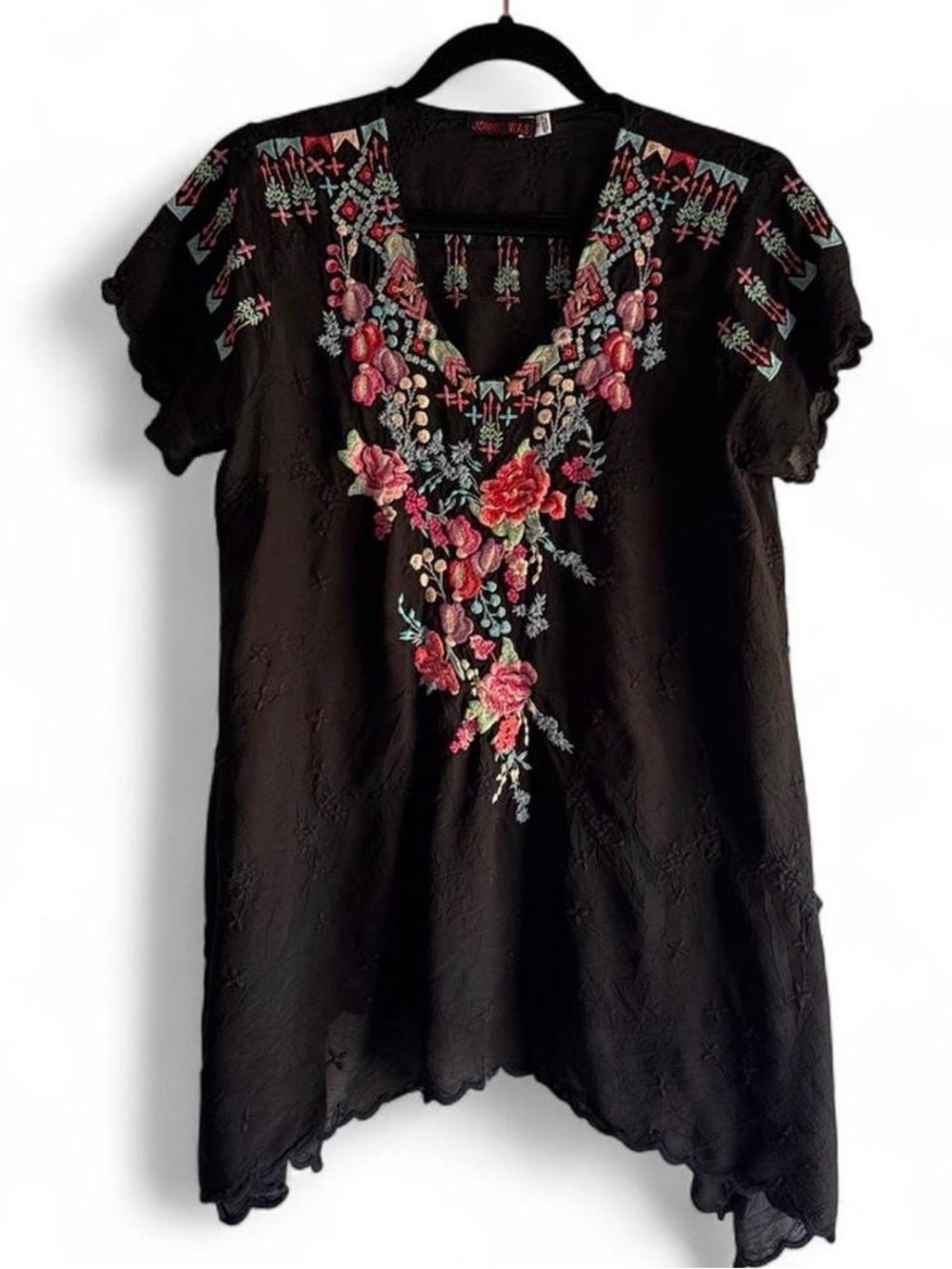 Johnny Was Black Tunic Top